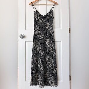 Vintage 90s Y2k Mexx Mesh Floral Maxi Dress Grunge Whimsigoth Retro Size S